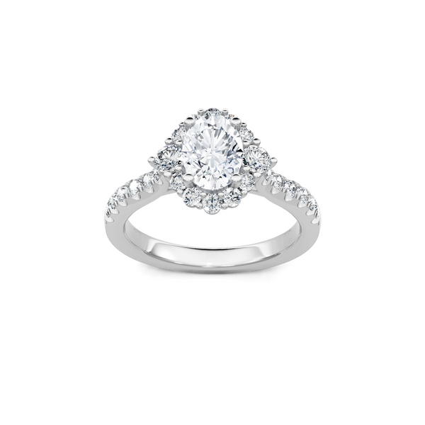 0.56ctw Round Diamond Halo Engagement Ring