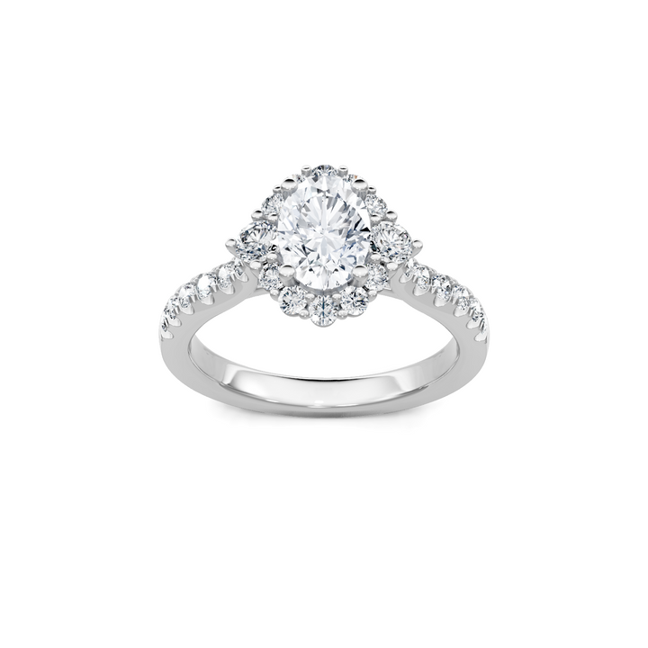 0.56ctw Round Diamond Halo Engagement Ring