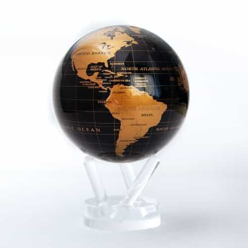 6in Blck and Gold Mova Globe