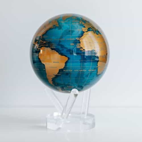 6in Blue and Gold Globe