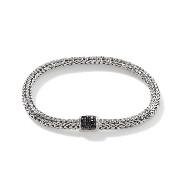 Sterling Silver and Black Sapphire Icon Bracelet