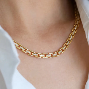 18K Yellow Gold Diamond Necklace