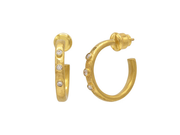 Gold & 0.16ctw Diamond Huggie Earrings