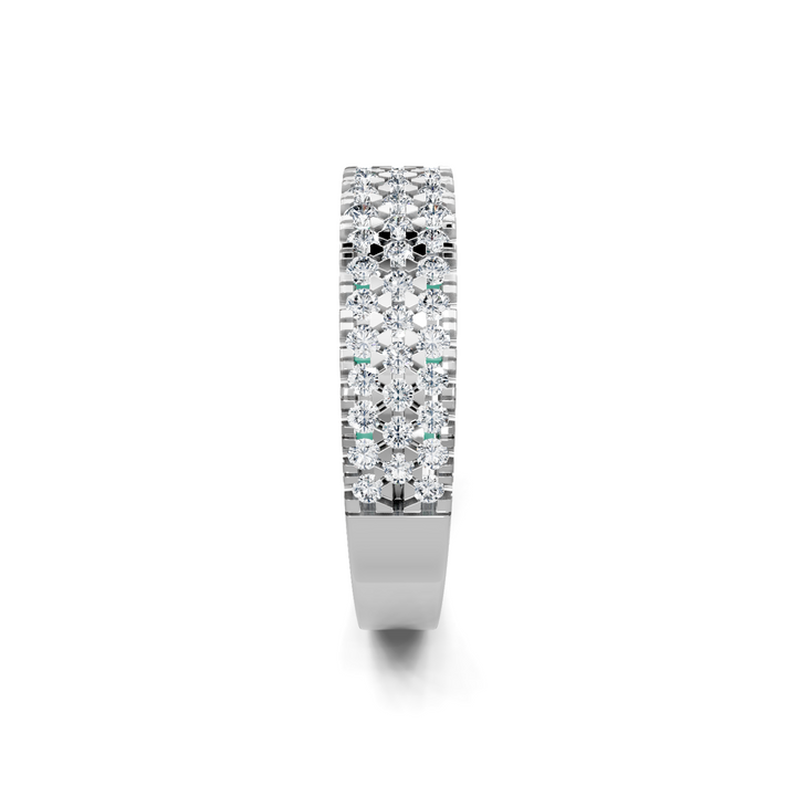 0.80ctw 3-Row Diamond Pave Band