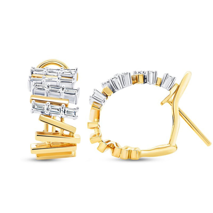 0.90ctw Baguette Diamond Huggie Earrings