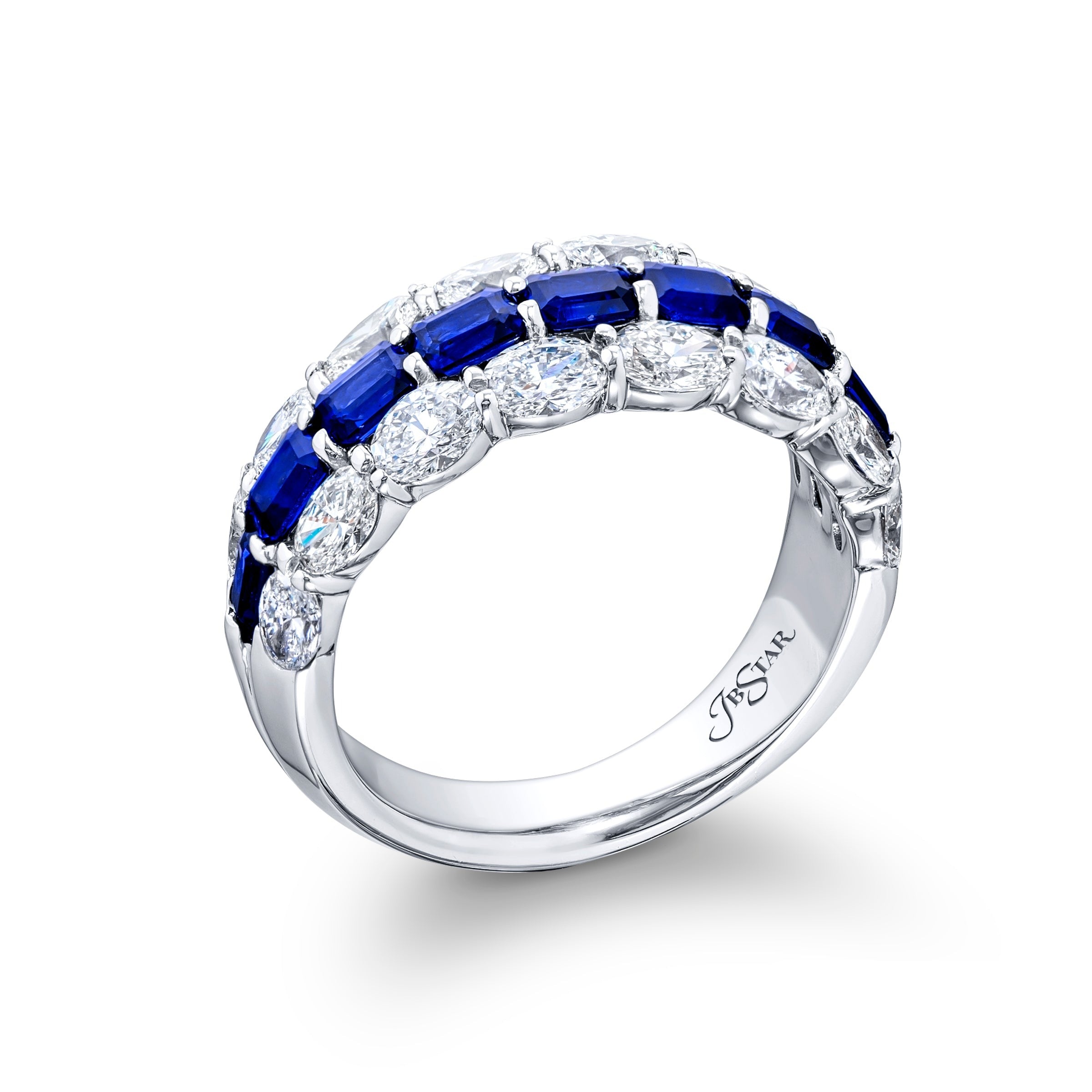 1.73ctw Diamond, 1.60ctw Blue Sapphire set in Platinum