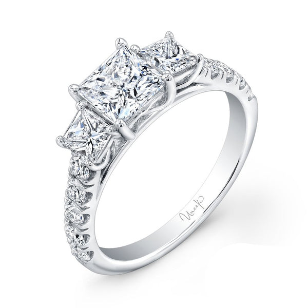 1.08ctw Diamond Three-Stone Princess Cut Engagement Ring