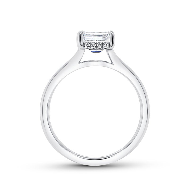 0.08ctw Diamond Emerald Cut Engagement Ring
