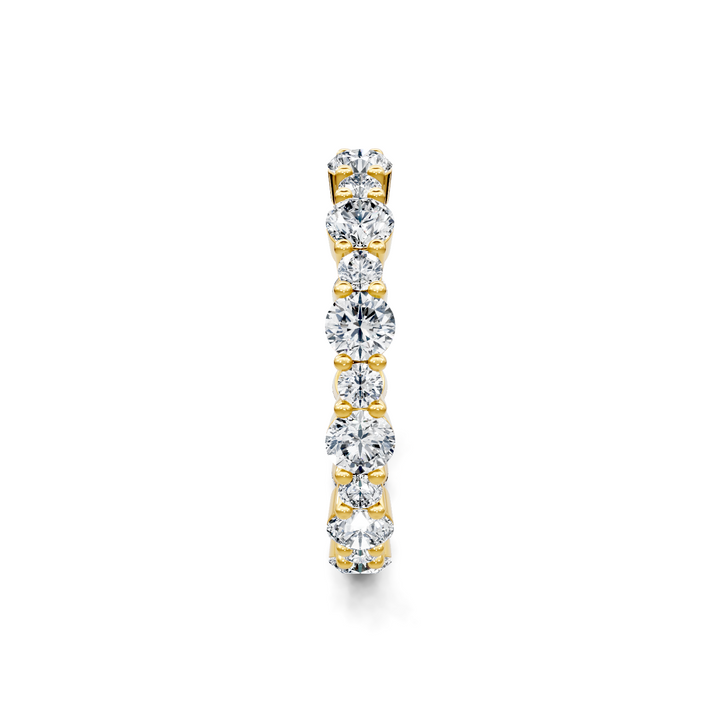 18K Yellow Gold Alternating Round Diamond Eternity Band