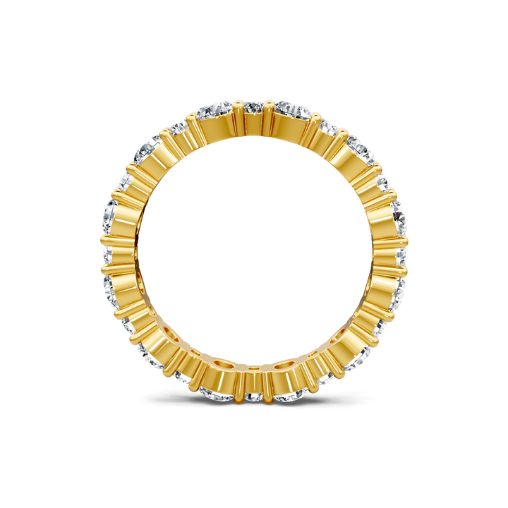 18K Yellow Gold Alternating Round Diamond Eternity Band