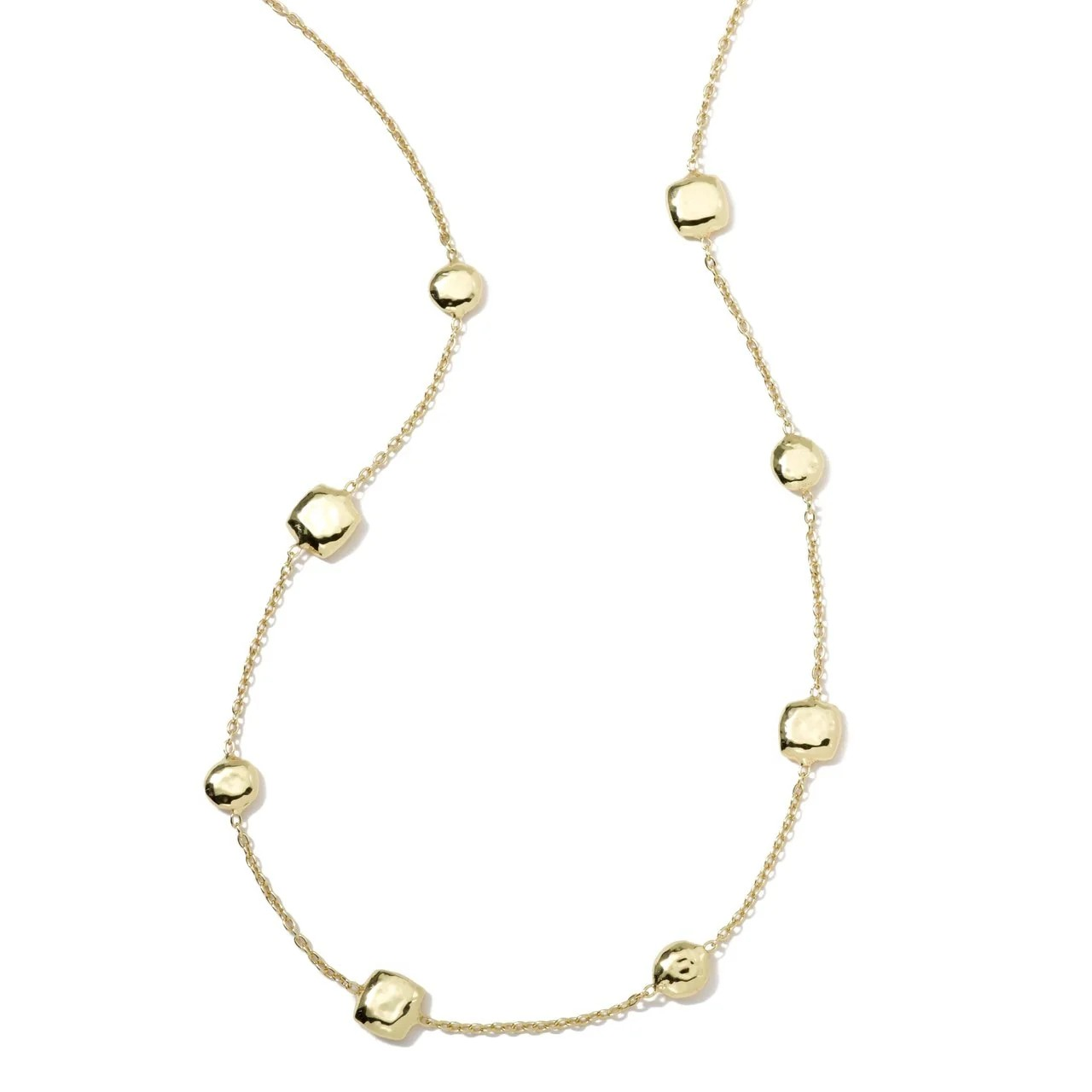 18K Gold Short Hammered Pinball Chain Necklace