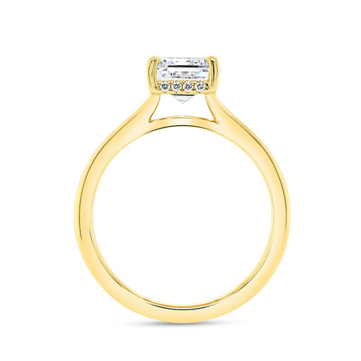 0.07ctw Diamond Emerald Cut Engagement Ring