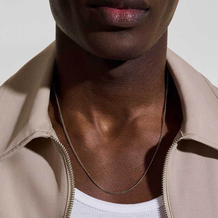 22" 14K Yellow Gold Curb Chain Necklace