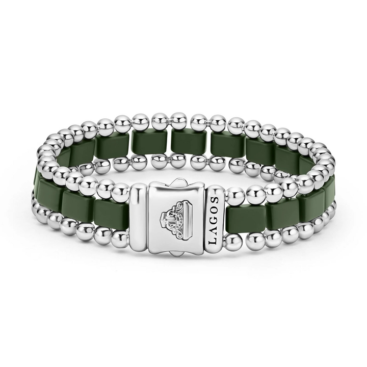 Matte Hunter Green Ceramic Link Bracelet | 15mm