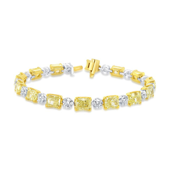 Fancy Yellow Radiant Diamond Link Bracelet