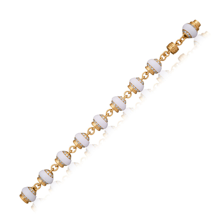 5.87ctw Diamond And White Ceramic Bracelet