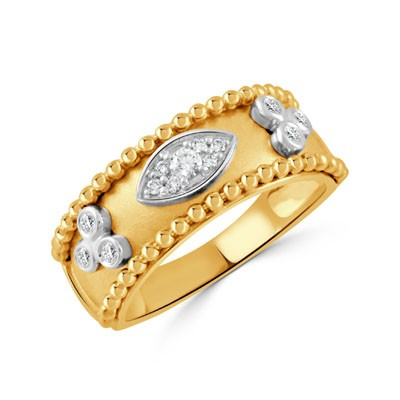18K White and Yellow Gold 0.27ctw Diamond Ring