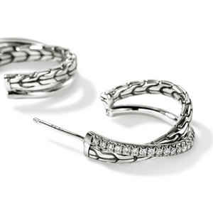 Essential Pavé Diamond Crossover Earring | 20.5mm