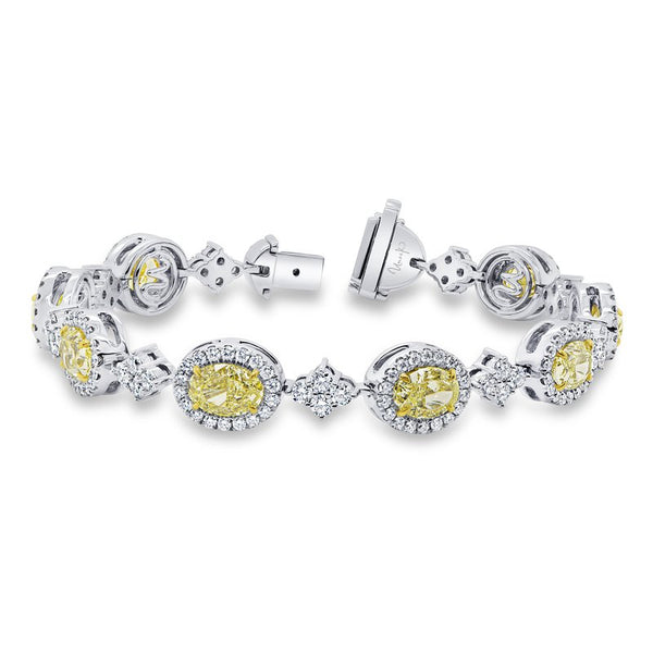 Fancy Yellow Halo Link Bracelet