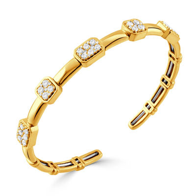 18K Yellow Gold Diamond Bangle