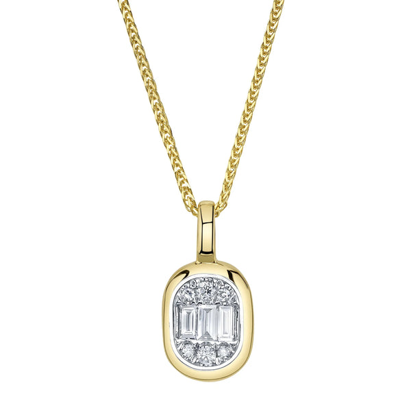 0.20ctw Diamond Baguette Chopin Chain Necklace