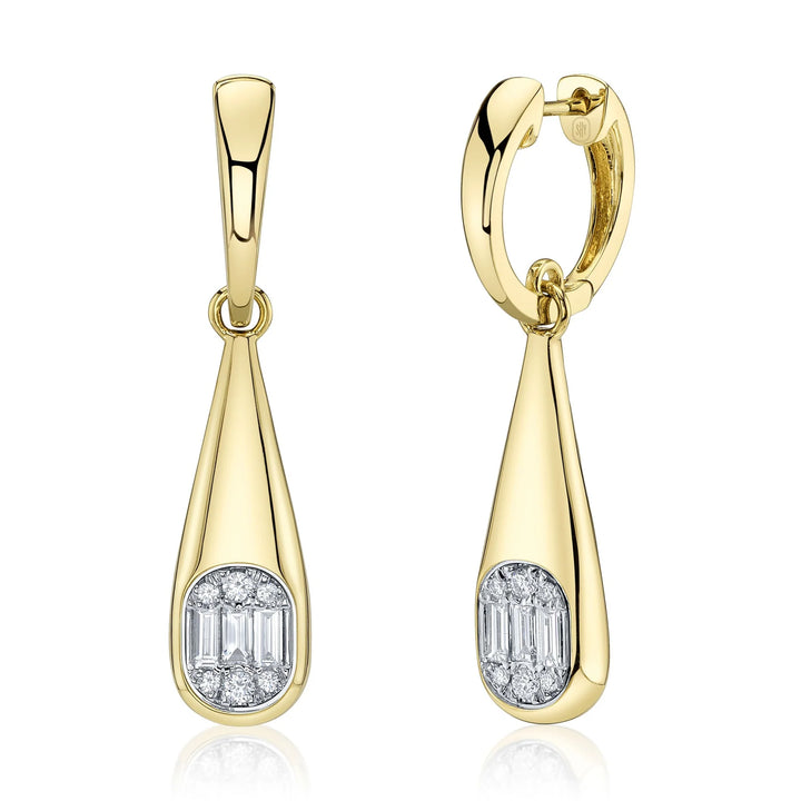 0.40CT Diamond Baguette Drop Earrings