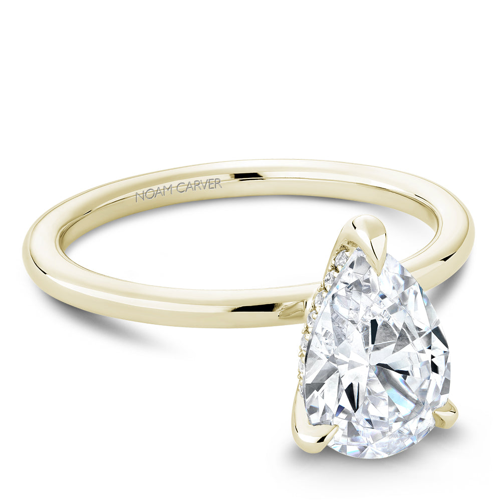 0.04ctw Hidden Halo Pear Shaped Engagement Ring
