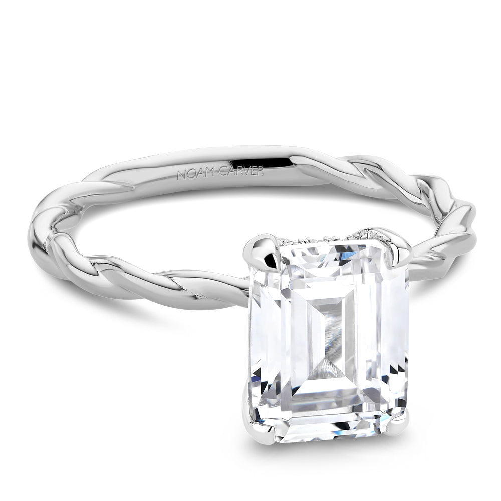 0.05ctw White Gold Twist Engagement Ring