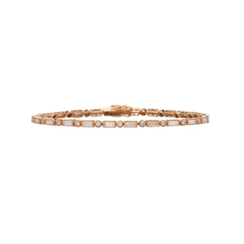 Lucy Baguette and Round Diamond Bracelet