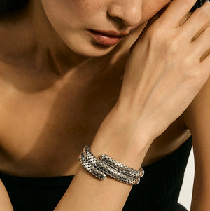 Sterling Silver Dot Coil Bracelet