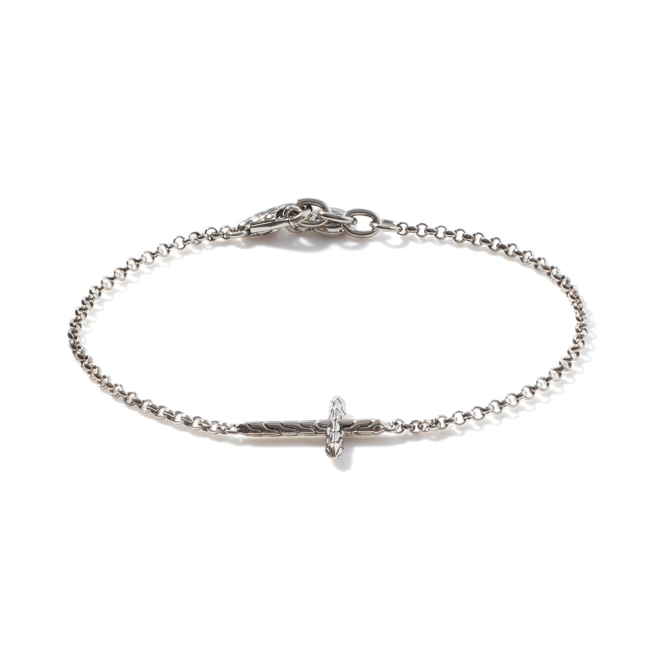 Classic Chain Silver Cross Bracelet