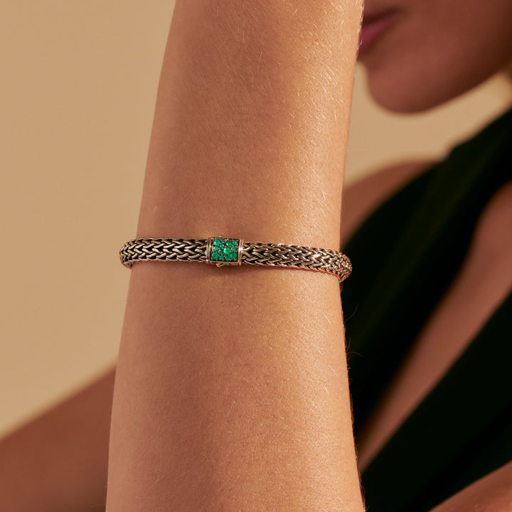 Birthstone Reversible Bracelet - Emerald & Black Sapphire