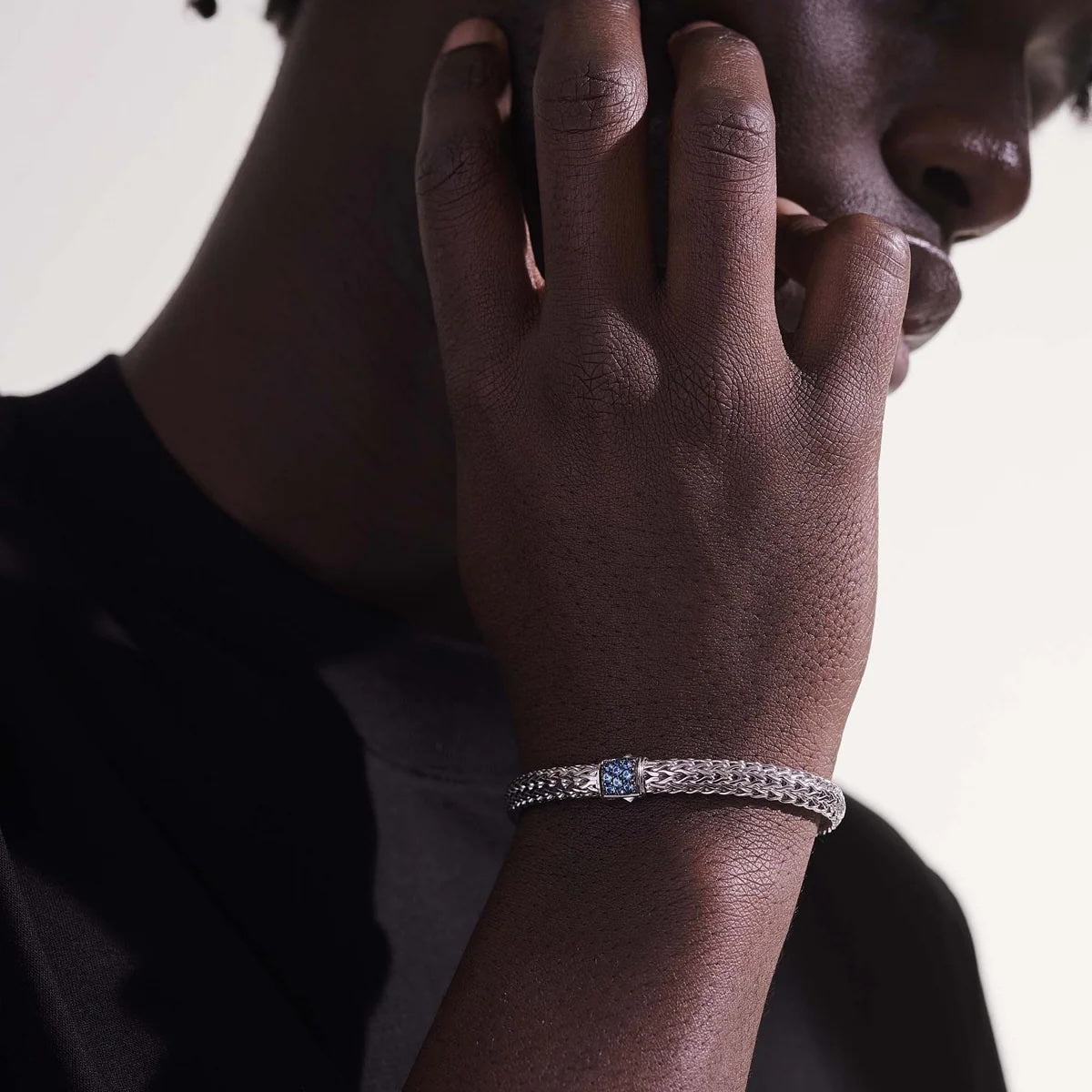 Sterling Silver and Blue Sapphire Icon Bracelet