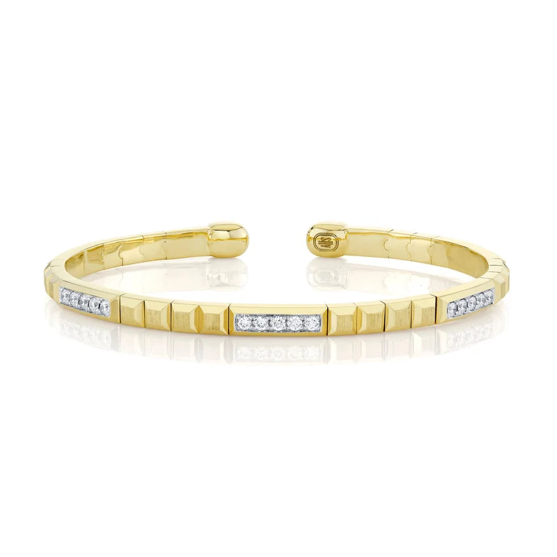 0.52ctw Geo Cut Diamond Cuff Bracelet