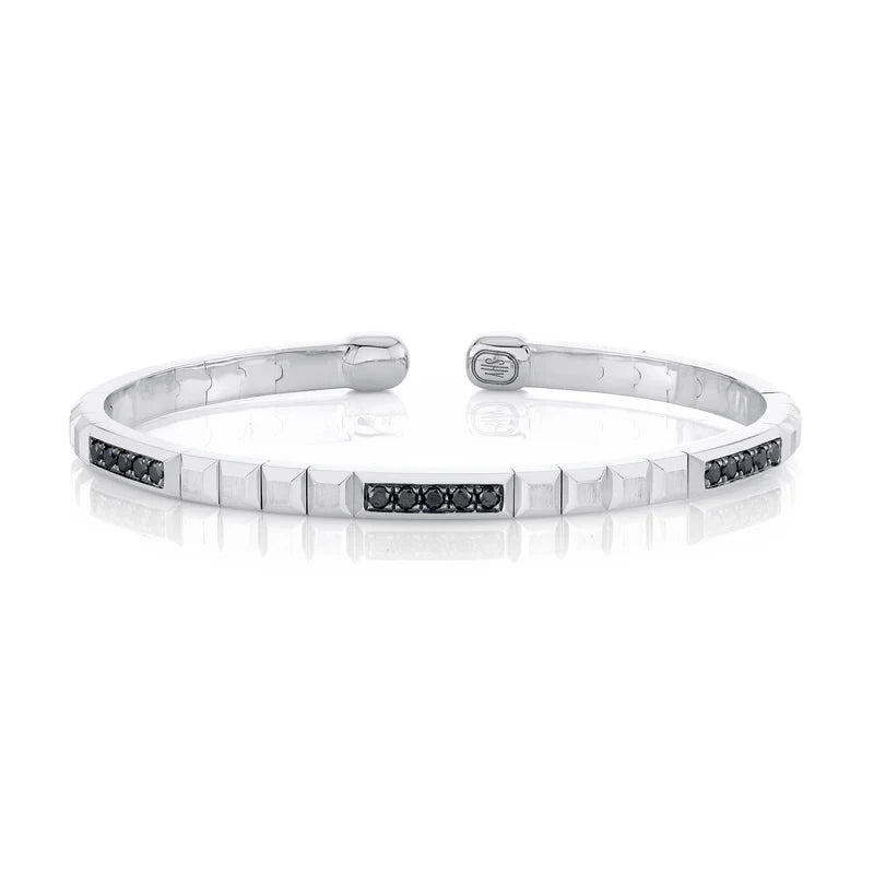 0.57ctw Geo Cut Black Diamond Cuff Bracelet