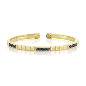 0.57ctw Geo Cut Black Diamond Cuff Bracelet