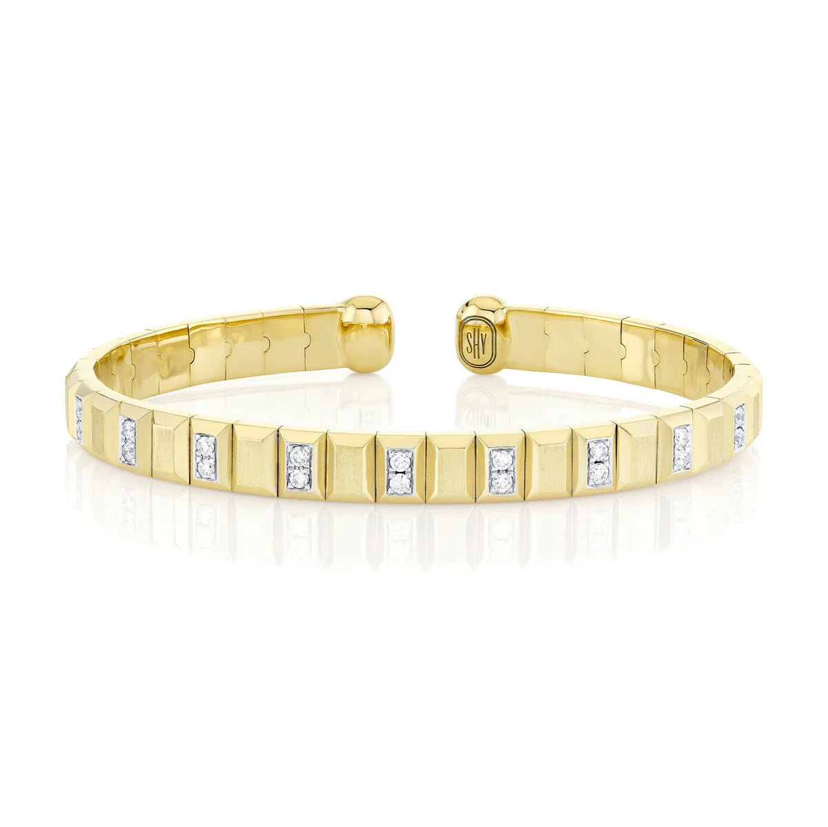 0.45ctw Diamond Geo Cut Cuff Bracelet