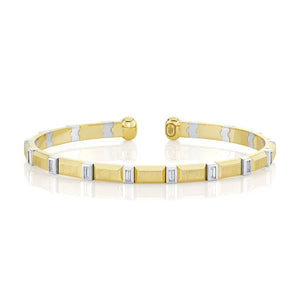 0.45ctw Baguette Diamond Geo Cut Cuff Bracelet