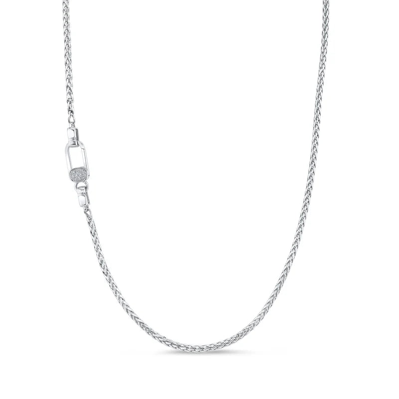 2.5MM 0.06ctw Diamond Wheat Chain