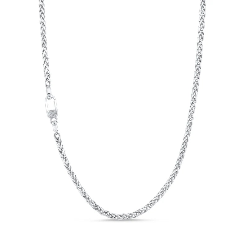 3MM 0.06ctw Diamond Wheat Chain