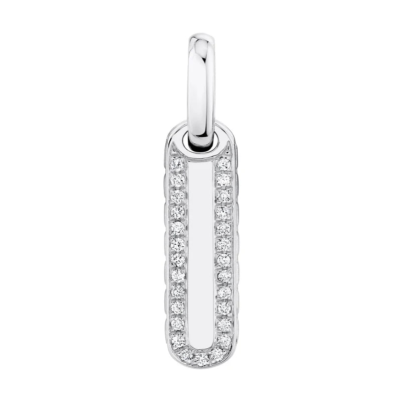 0.13ctw Diamond Bar Dog Tag Pendant