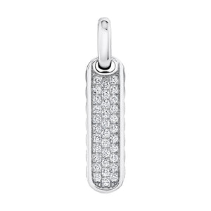0.48ctw Diamond Bar Dog Tag Pendant