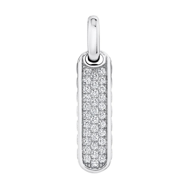 0.48ctw Diamond Bar Dog Tag Pendant