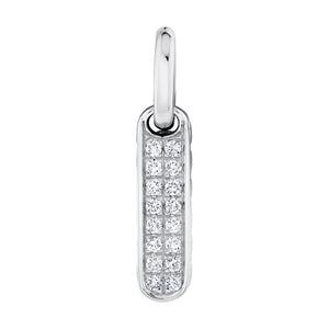 0.13ctw Small Diamond Bar Dog Tag Pendant