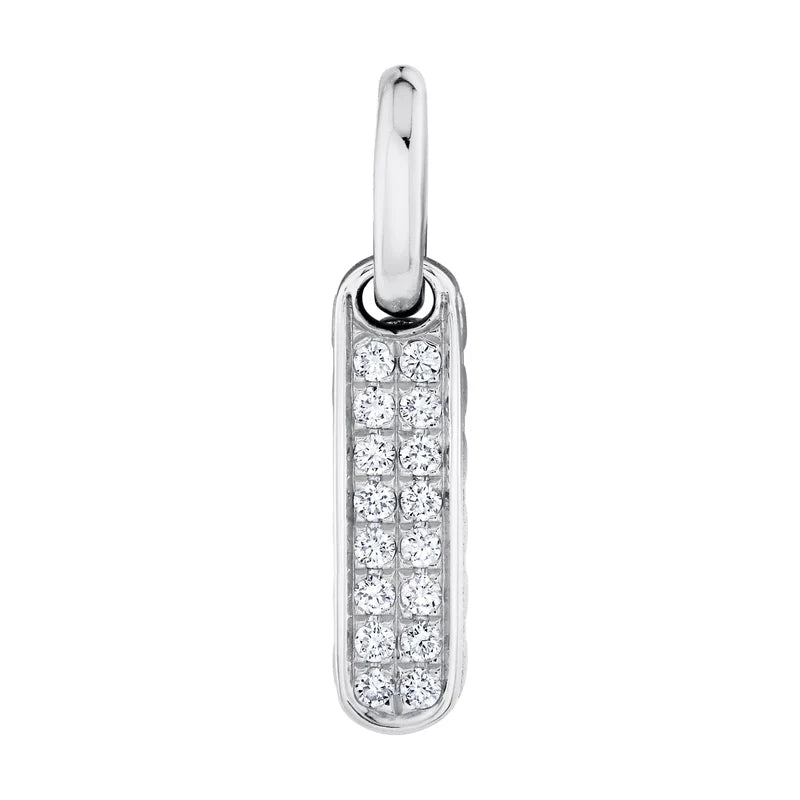 0.13ctw Small Diamond Bar Dog Tag Pendant