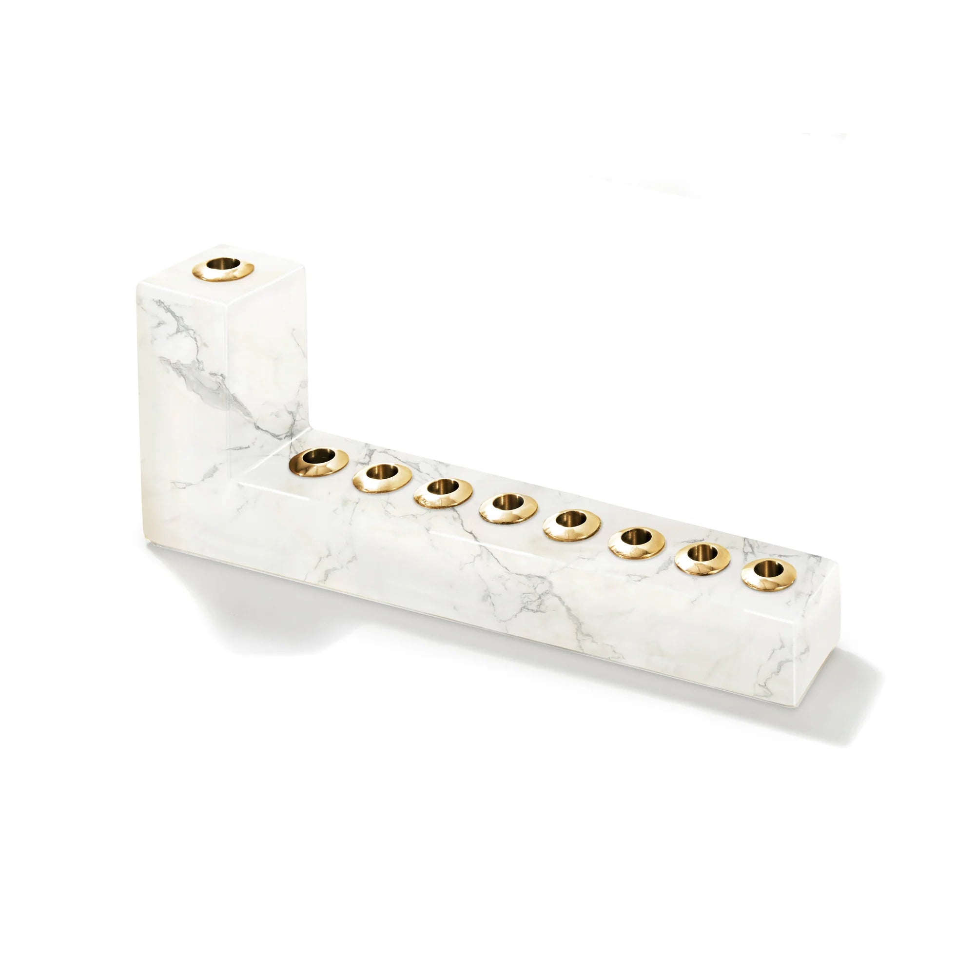 Brillante Menorah, Marble & Gold