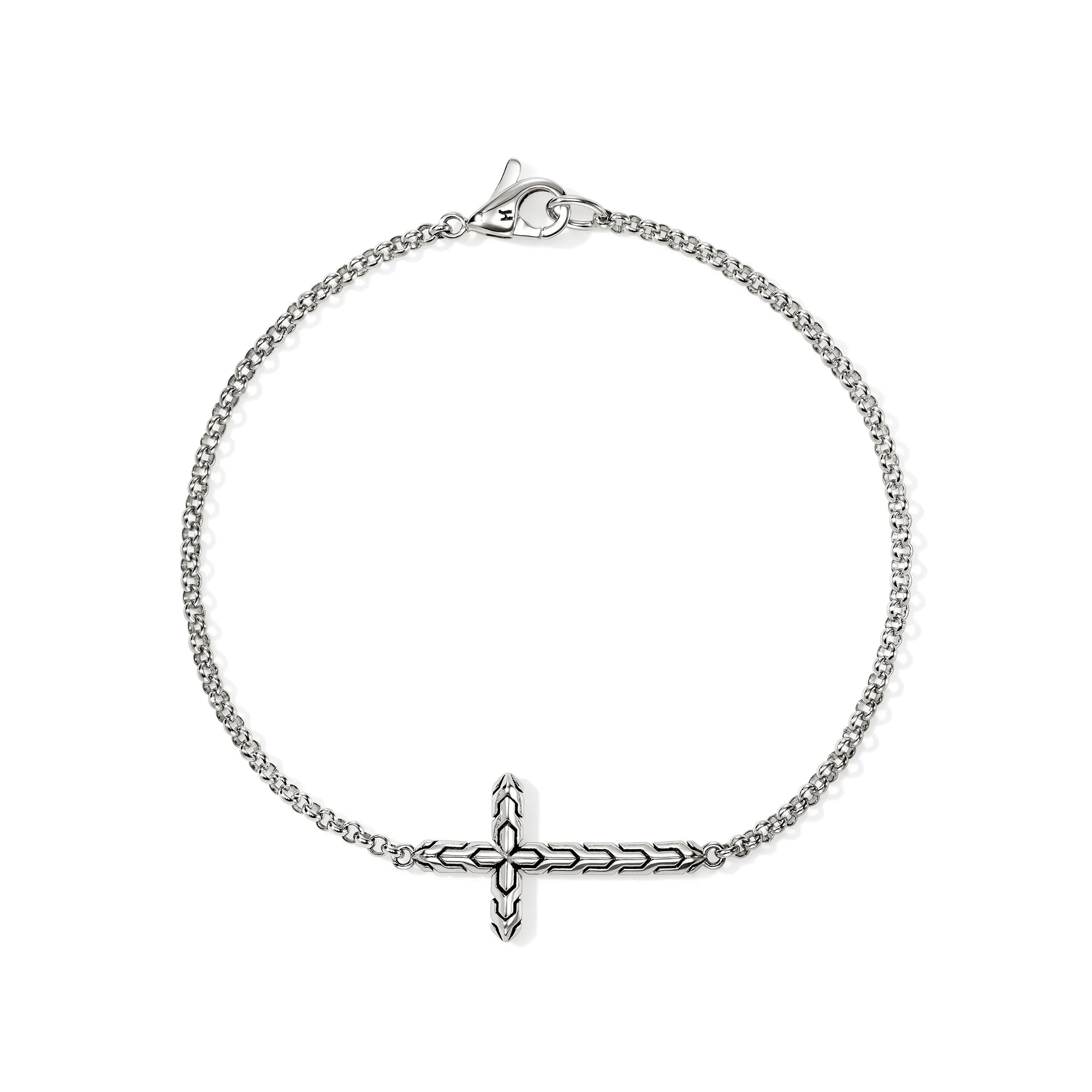 Classic Chain Silver Cross Bracelet