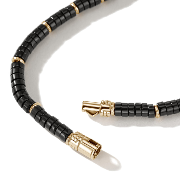 Heishi Beaded Bracelet - Black Onyx