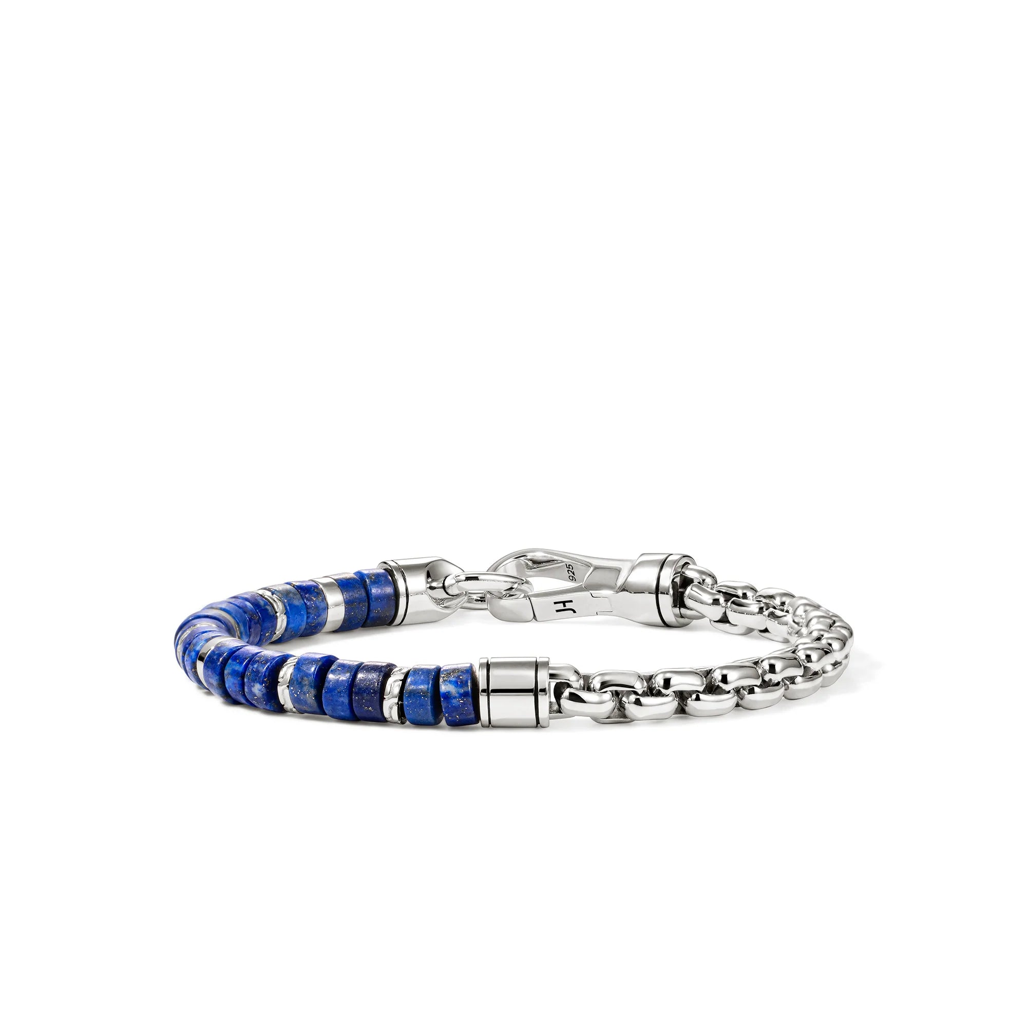 Sterling Silver 6mm Heishi Bracelet - Lapis