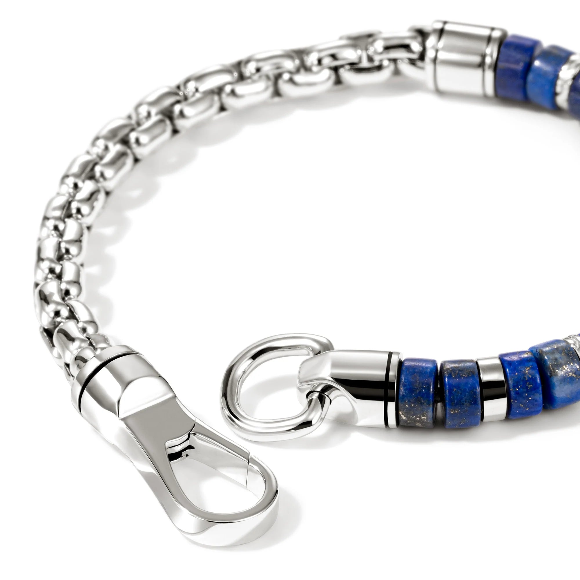 Sterling Silver 6mm Heishi Bracelet - Lapis